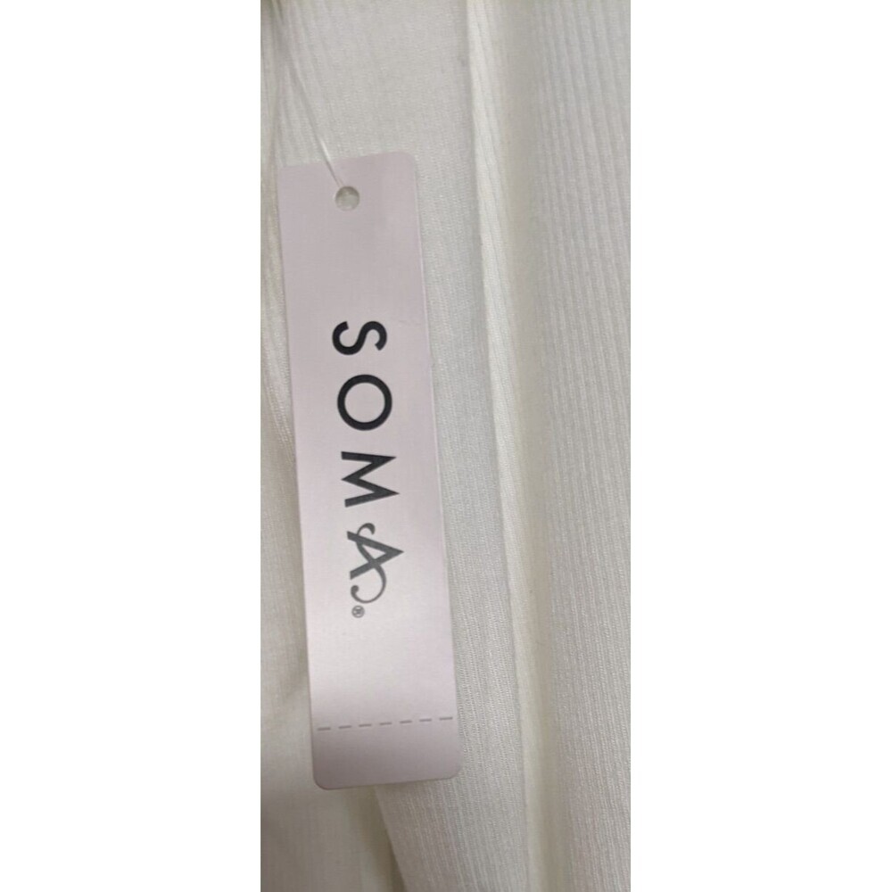 NWT~SOMA White Ribbed Mock Neck Bodysuit w/ Built-In Bra Medium  $69.95 - Picture 9 of 10